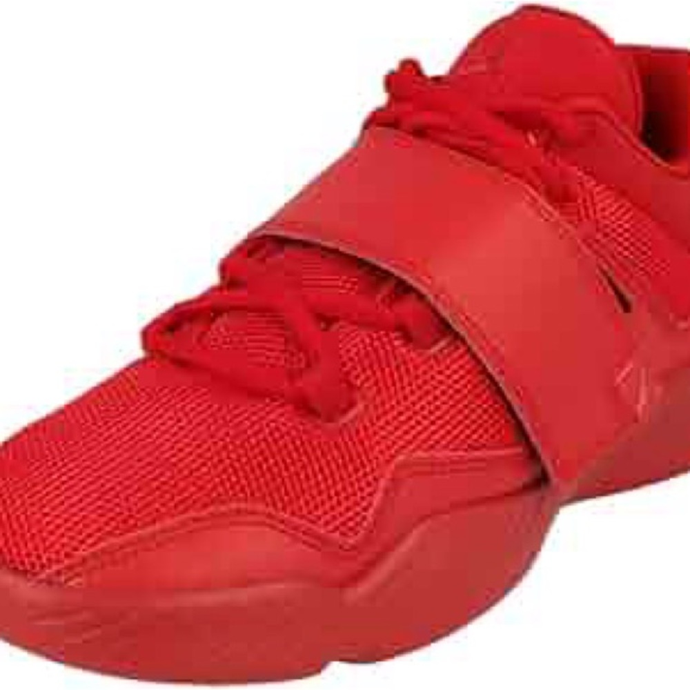 Nike Air Basketball Trainers Red Athletic Sneakers with Strap